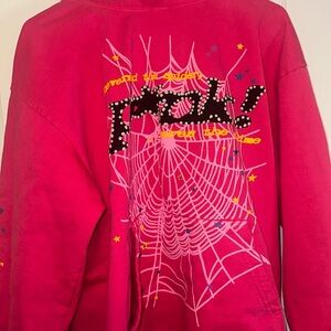 Pink spider hoodie size large
